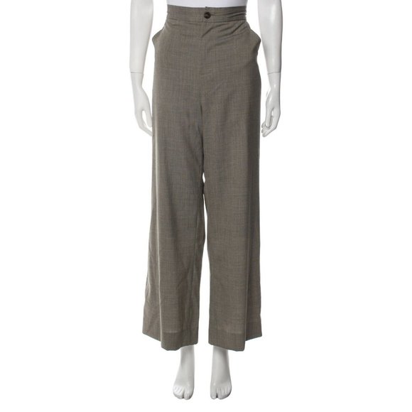 ESKANDAR PantsSilk Wool Wide Leg Business High Waist Pleated Neutral2